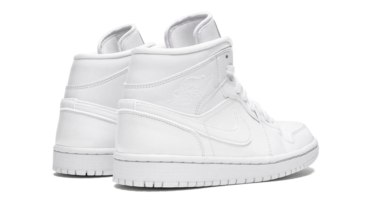 AIR JORDAN 1 MID WMNS Triple White Patent Leather
