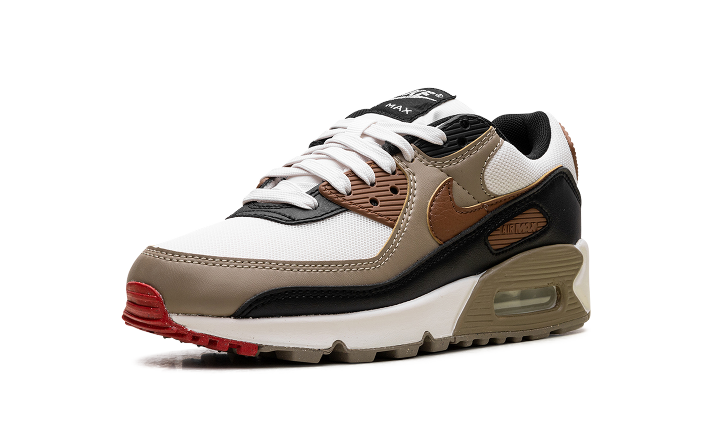 Air Max 90 WMNS Phantom Black Fire Red Light British Tan