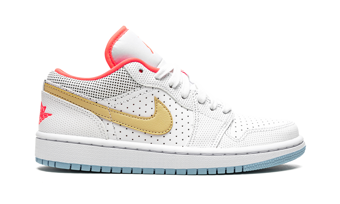 AIR JORDAN 1 LO SE WMNS White / Sesame / Flash Crimson
