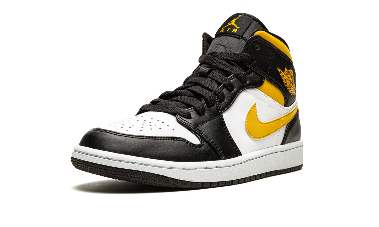 Air Jordan 1 Mid  White / Pollen / Black