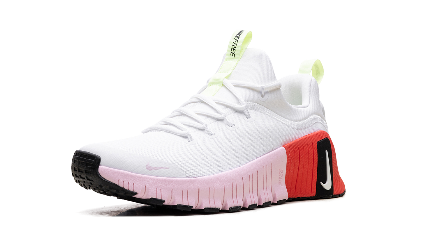 Free Metcon 6 WMNS  White Barely Volt Bright Crimson Pink Foam