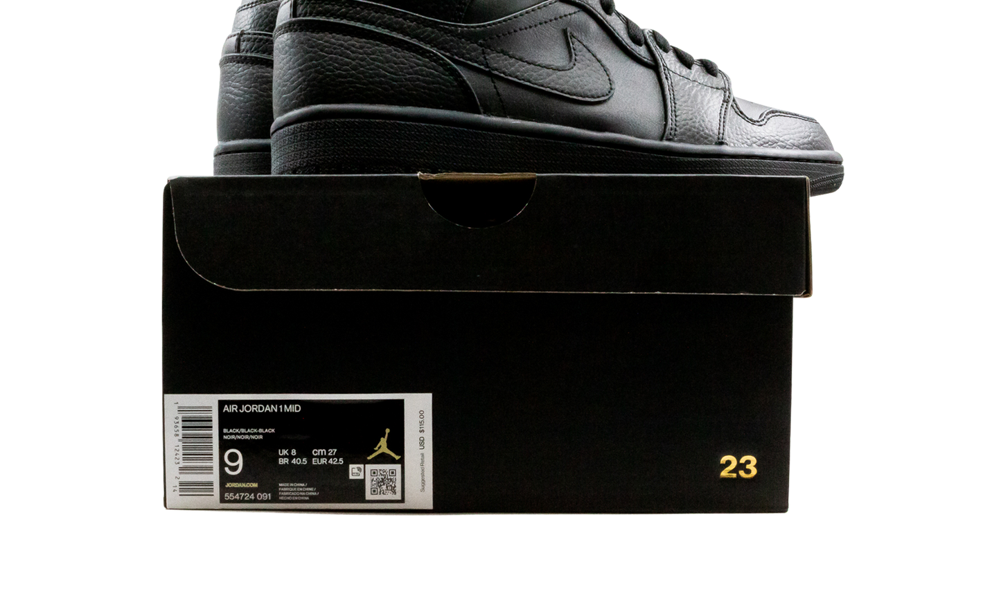 Air Jordan 1 Mid  Triple Black