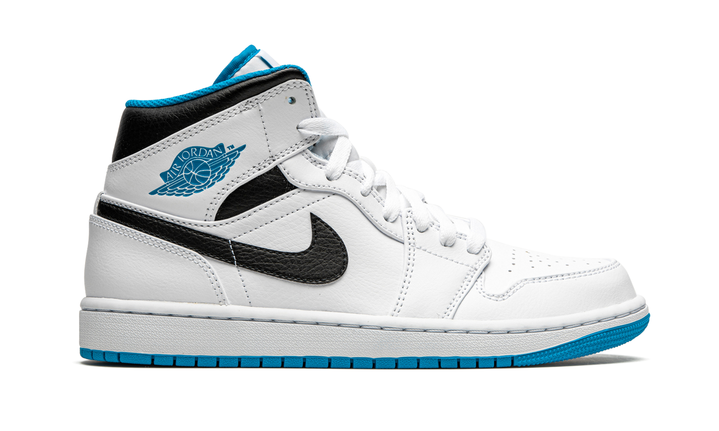 Air Jordan 1 Mid  White / Laser Blue