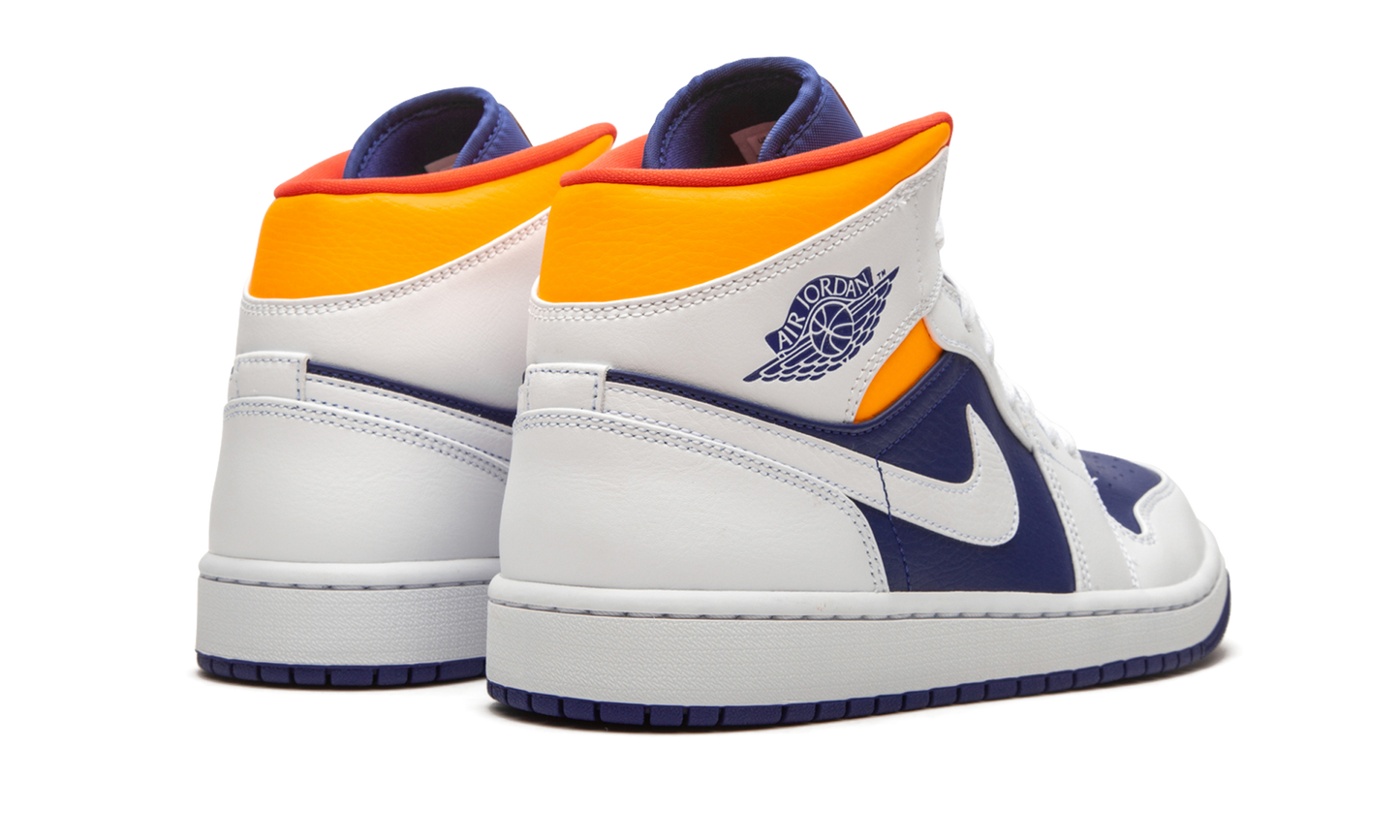Air Jordan 1 Mid  Royal Blue / Laser Orange