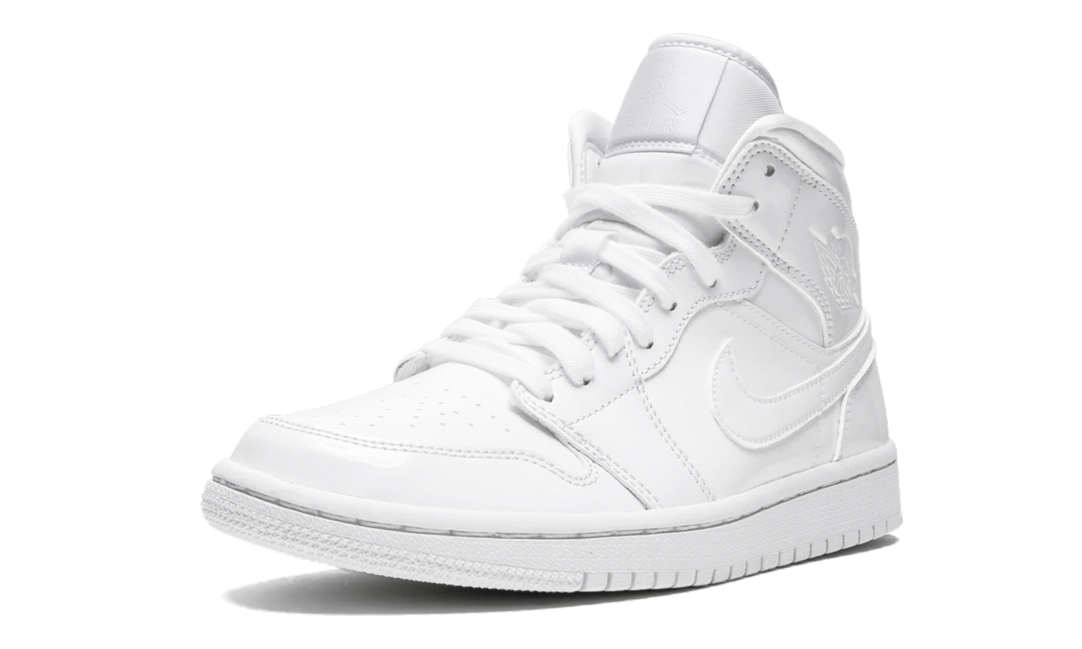 AIR JORDAN 1 MID WMNS  Triple White Patent Leather