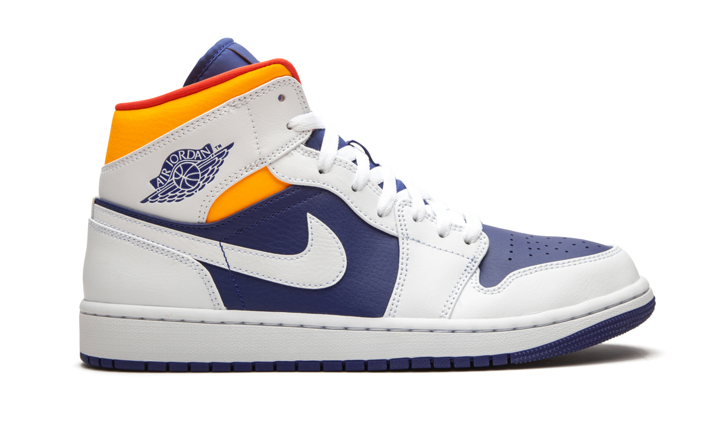 Air Jordan 1 Mid  Royal Blue / Laser Orange