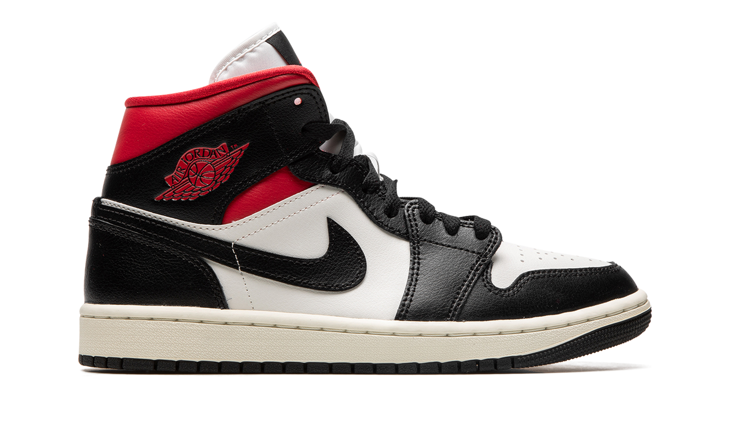 AIR JORDAN 1 MID WMNS  Black / Gym Red / Sail