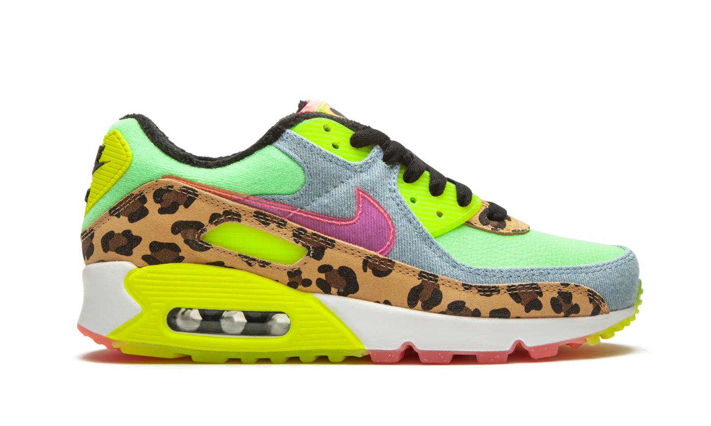 W Air Max 90 LX  Denim Leopard Print