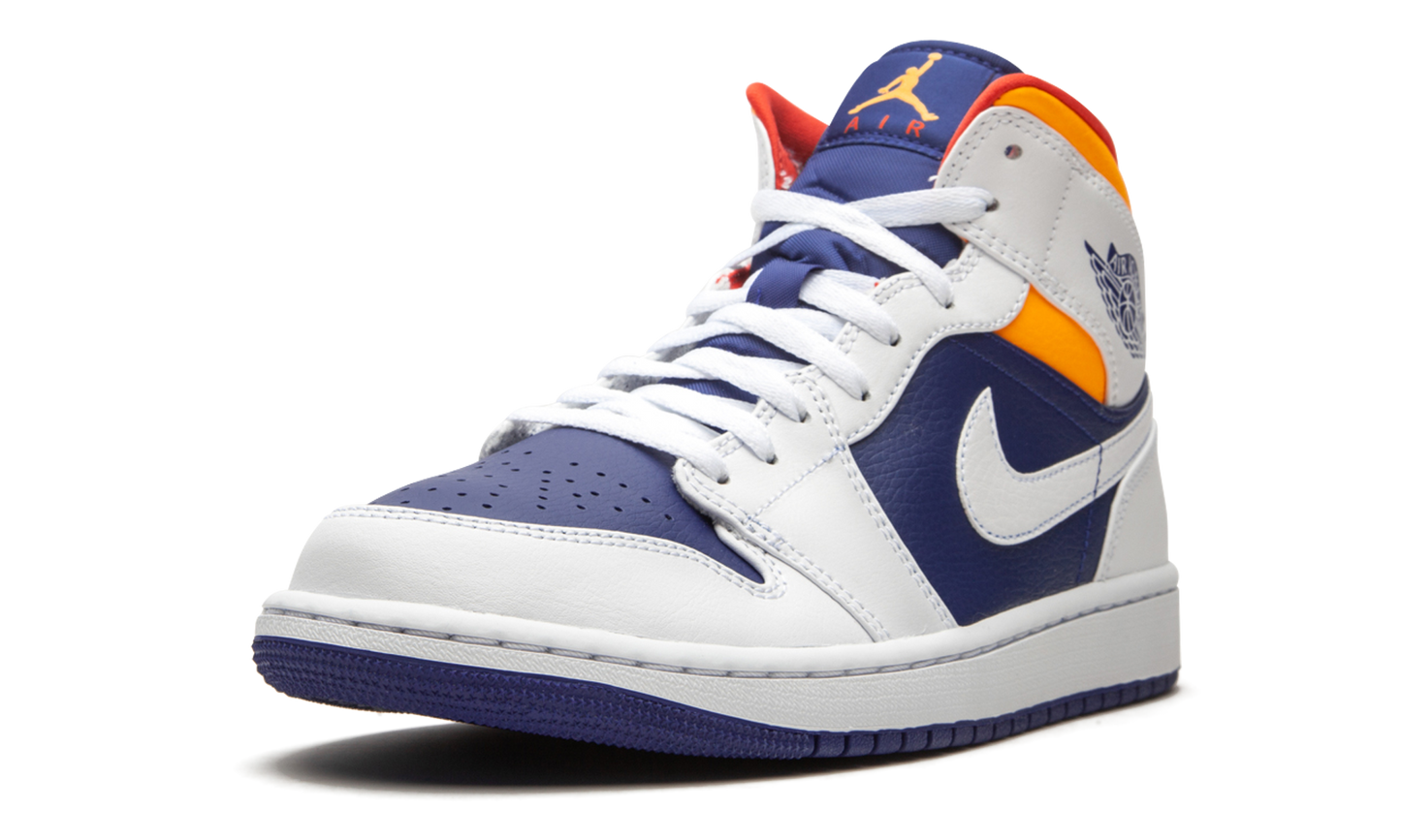Air Jordan 1 Mid  Royal Blue / Laser Orange