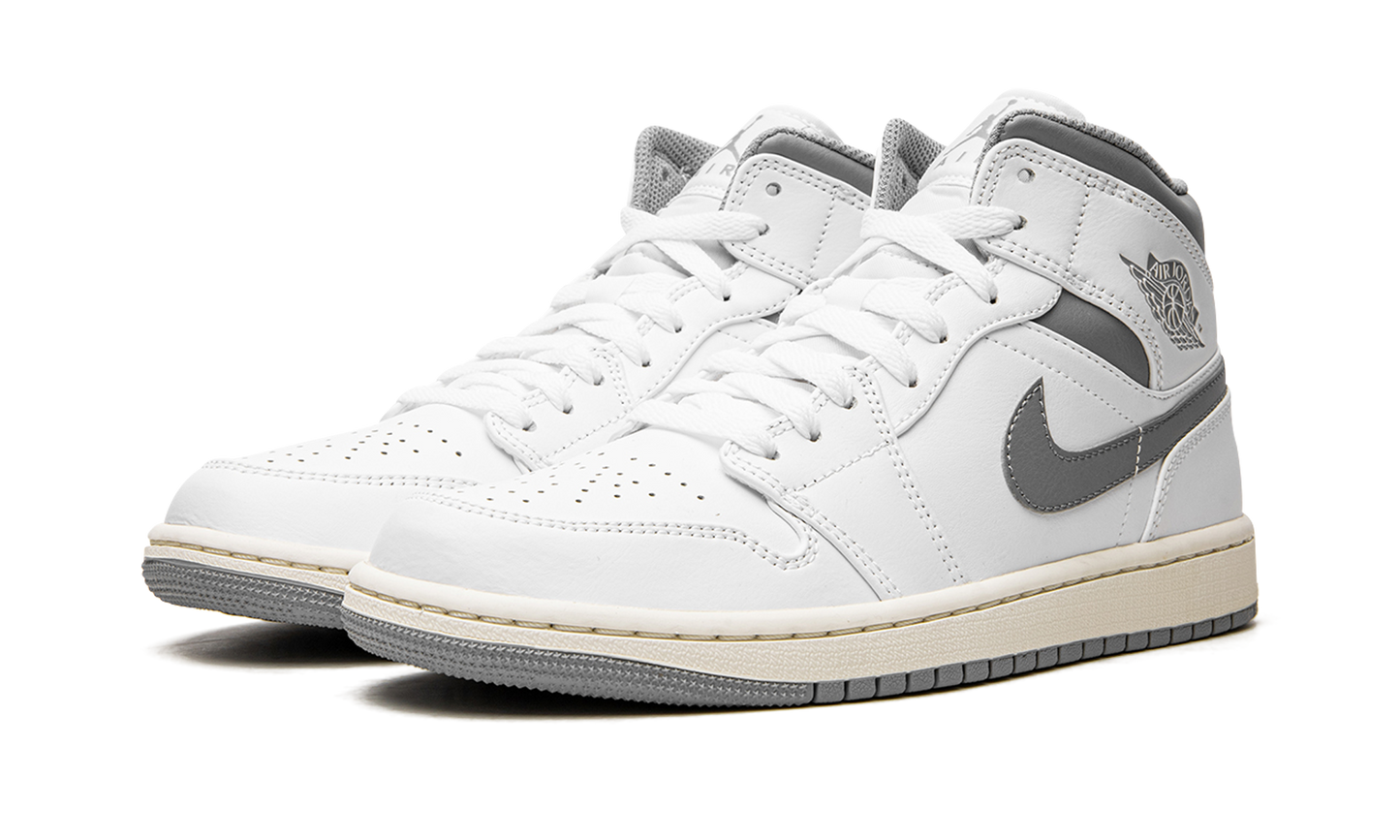 Air Jordan 1 Mid  White / Stealth Grey