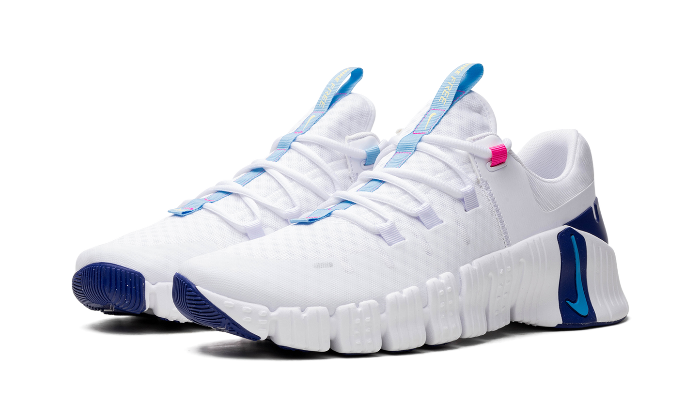 Free Metcon 5  White Aquarius Blue
