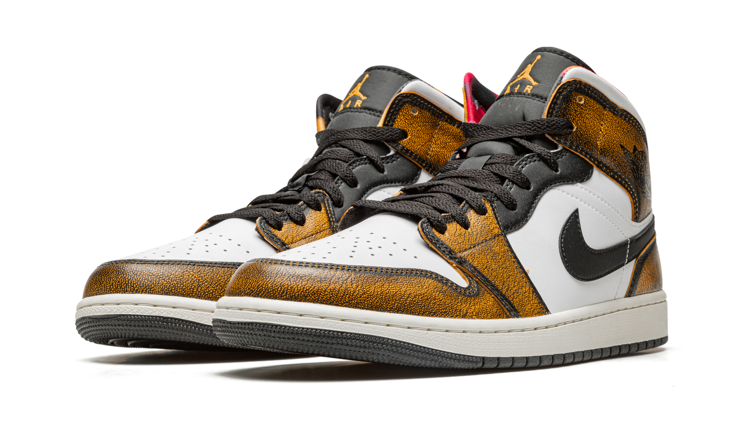 Air Jordan 1 Mid SE  Orange Wear Away