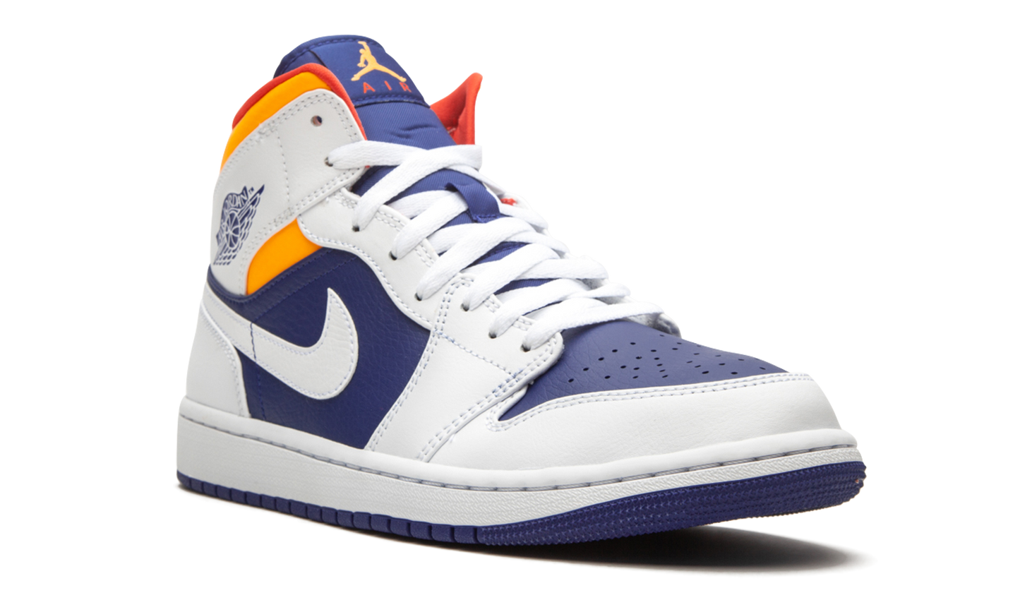 Air Jordan 1 Mid  Royal Blue / Laser Orange