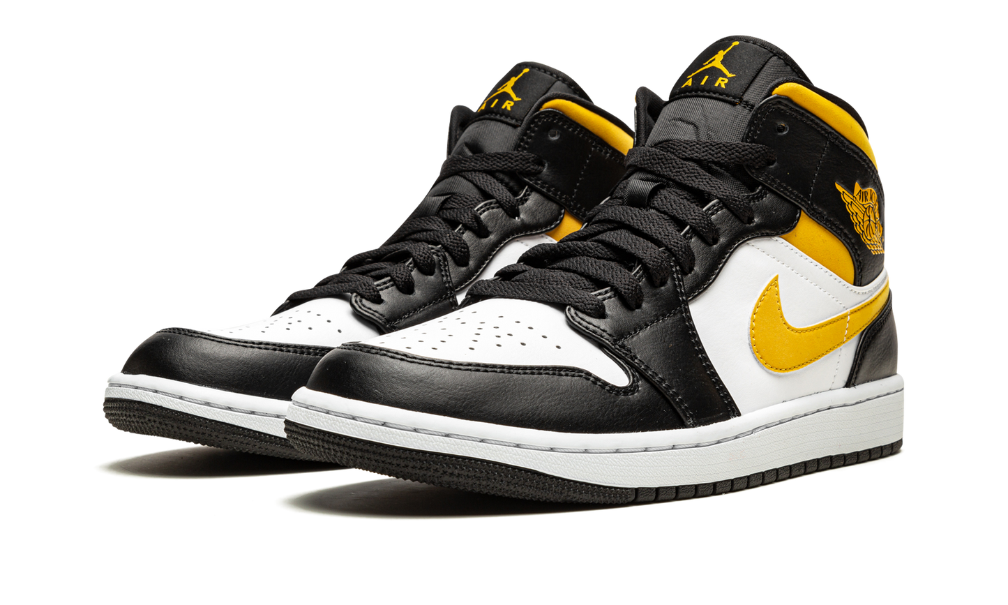 Air Jordan 1 Mid  White / Pollen / Black