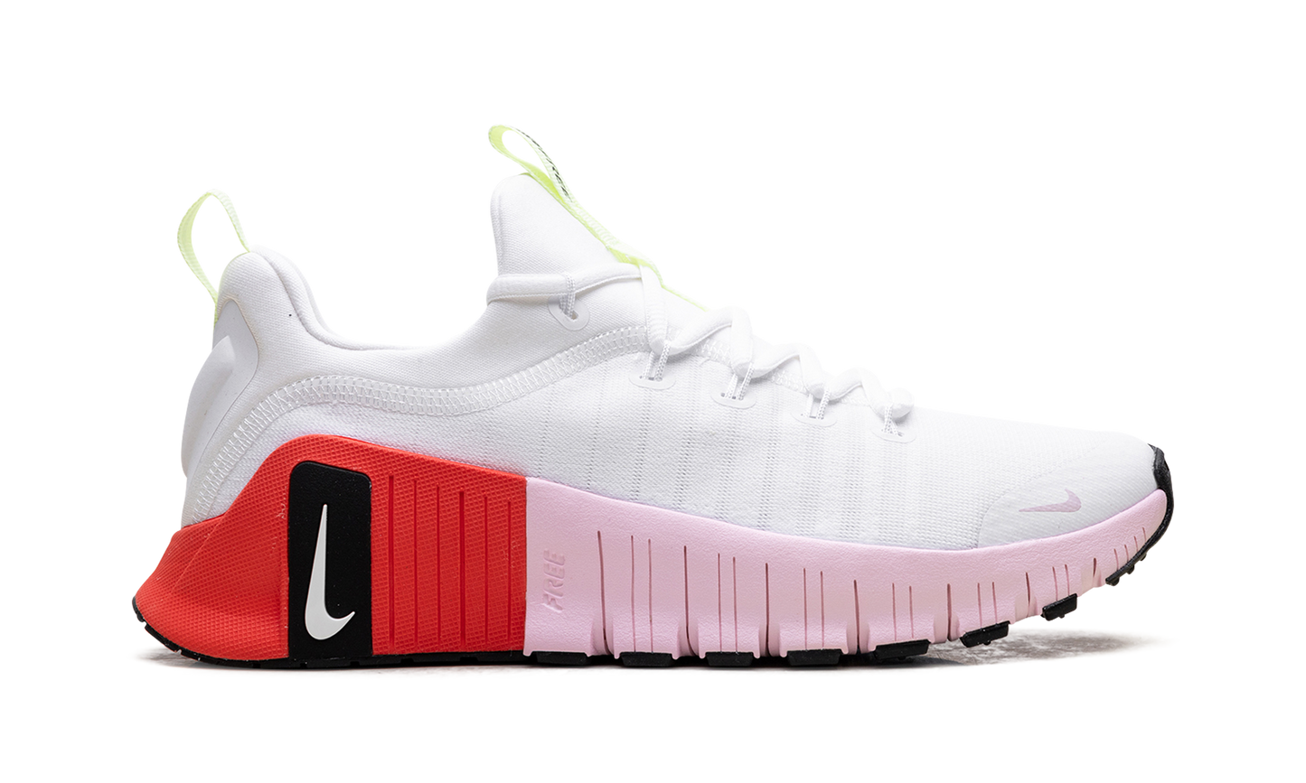 Free Metcon 6 WMNS  White Barely Volt Bright Crimson Pink Foam