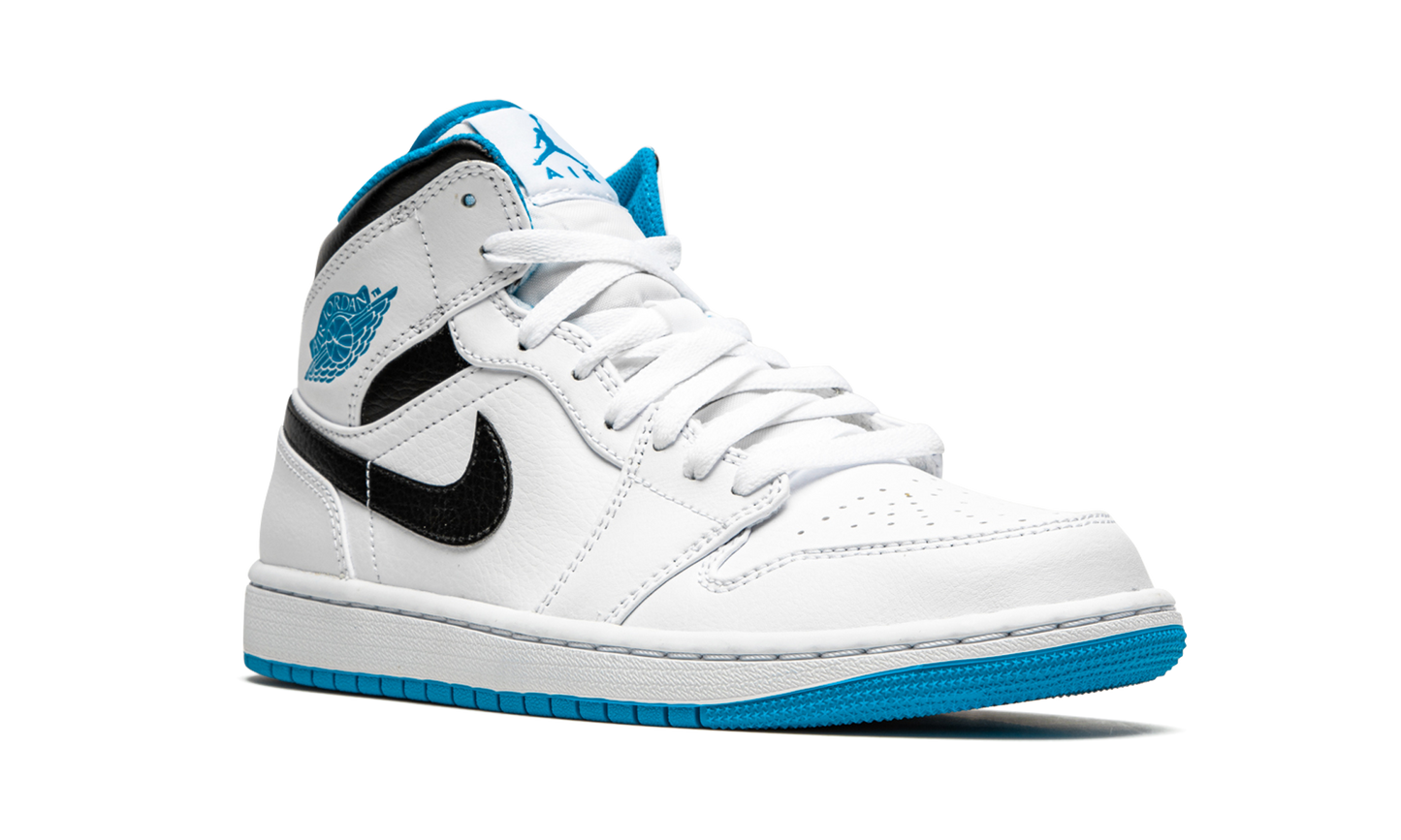 Air Jordan 1 Mid  White / Laser Blue