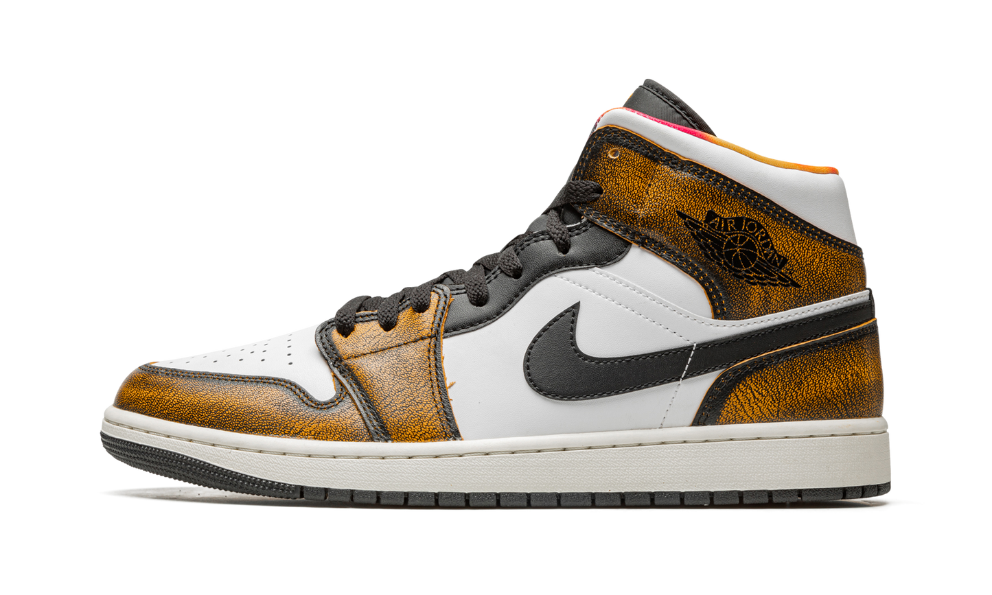 Air Jordan 1 Mid SE  Orange Wear Away