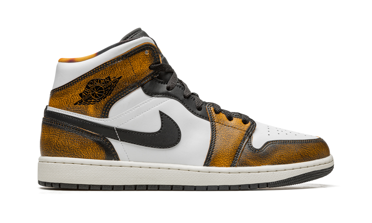 Air Jordan 1 Mid SE  Orange Wear Away