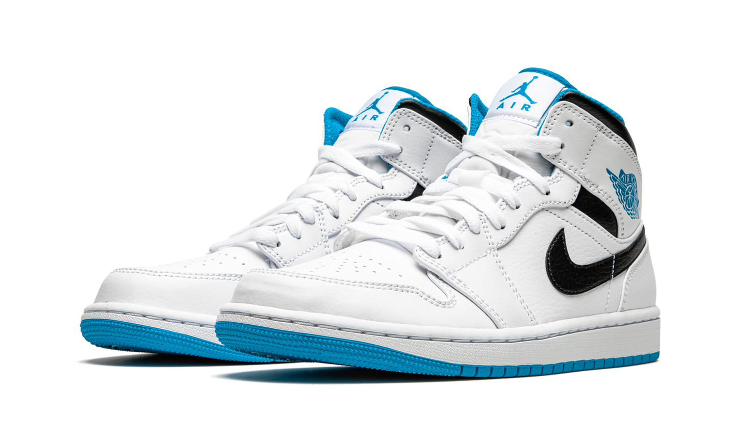 Air Jordan 1 Mid  White / Laser Blue