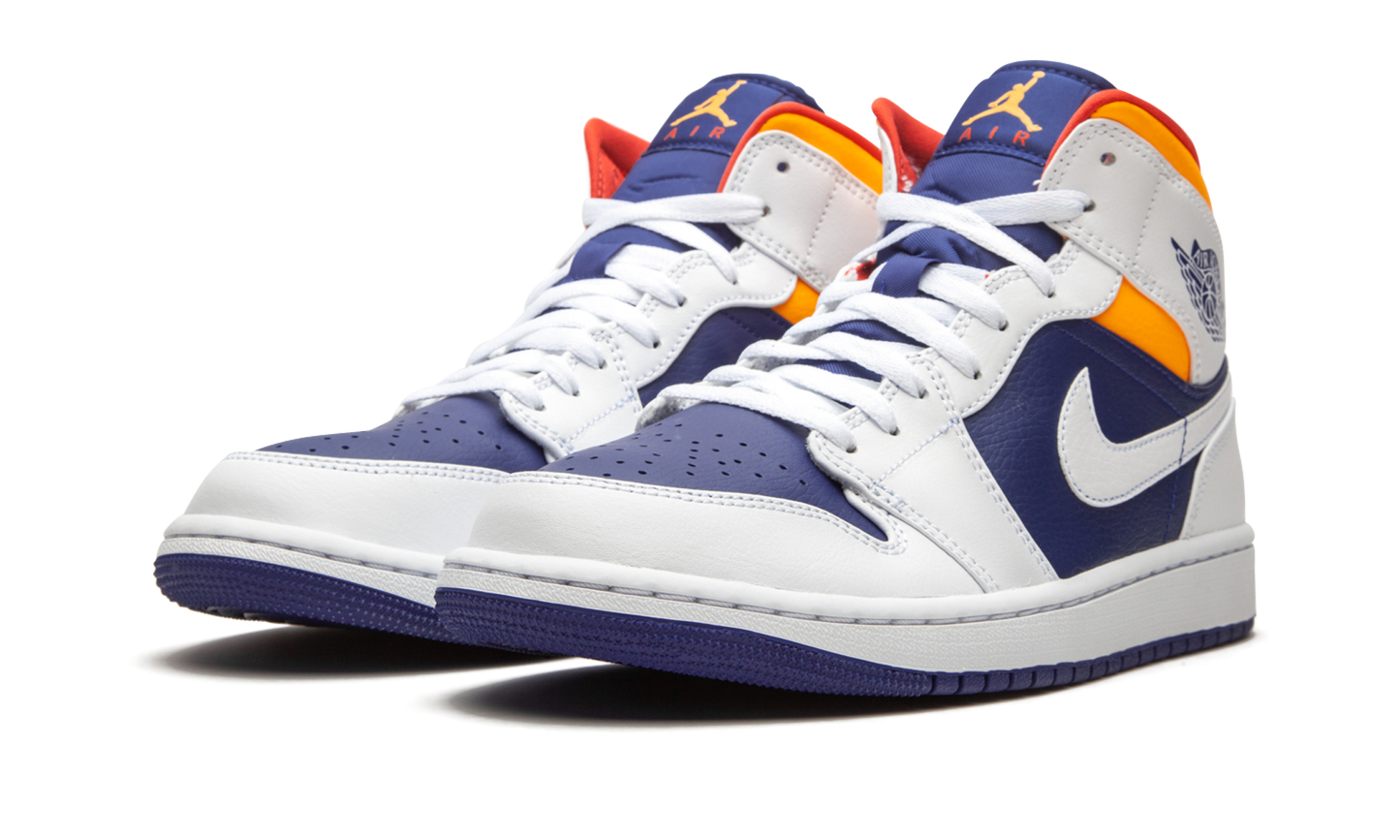 Air Jordan 1 Mid  Royal Blue / Laser Orange