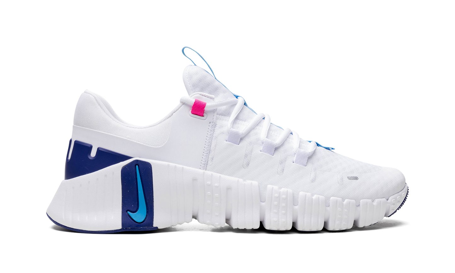 Free Metcon 5  White Aquarius Blue