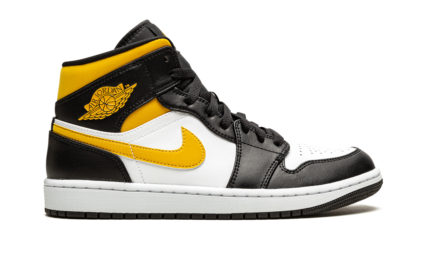 Air Jordan 1 Mid  White / Pollen / Black