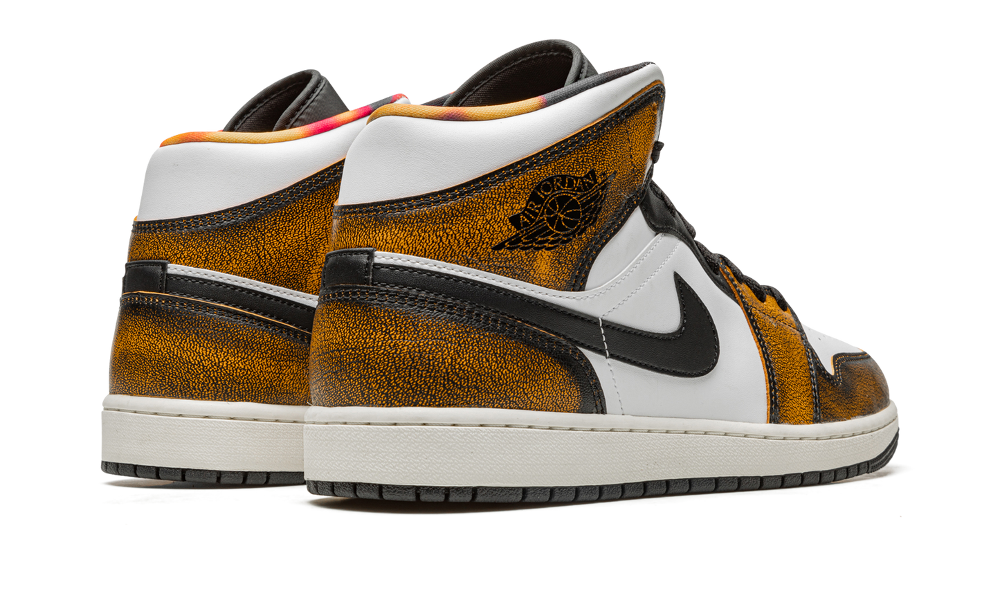 Air Jordan 1 Mid SE  Orange Wear Away