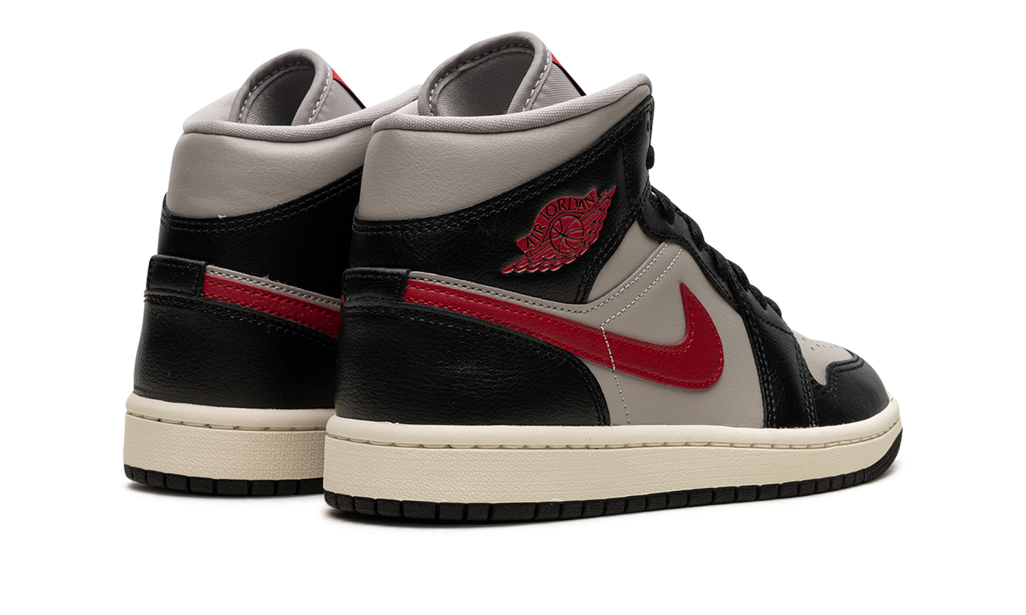 AIR JORDAN 1 MID WMNS  Black / Gym Red / College Grey