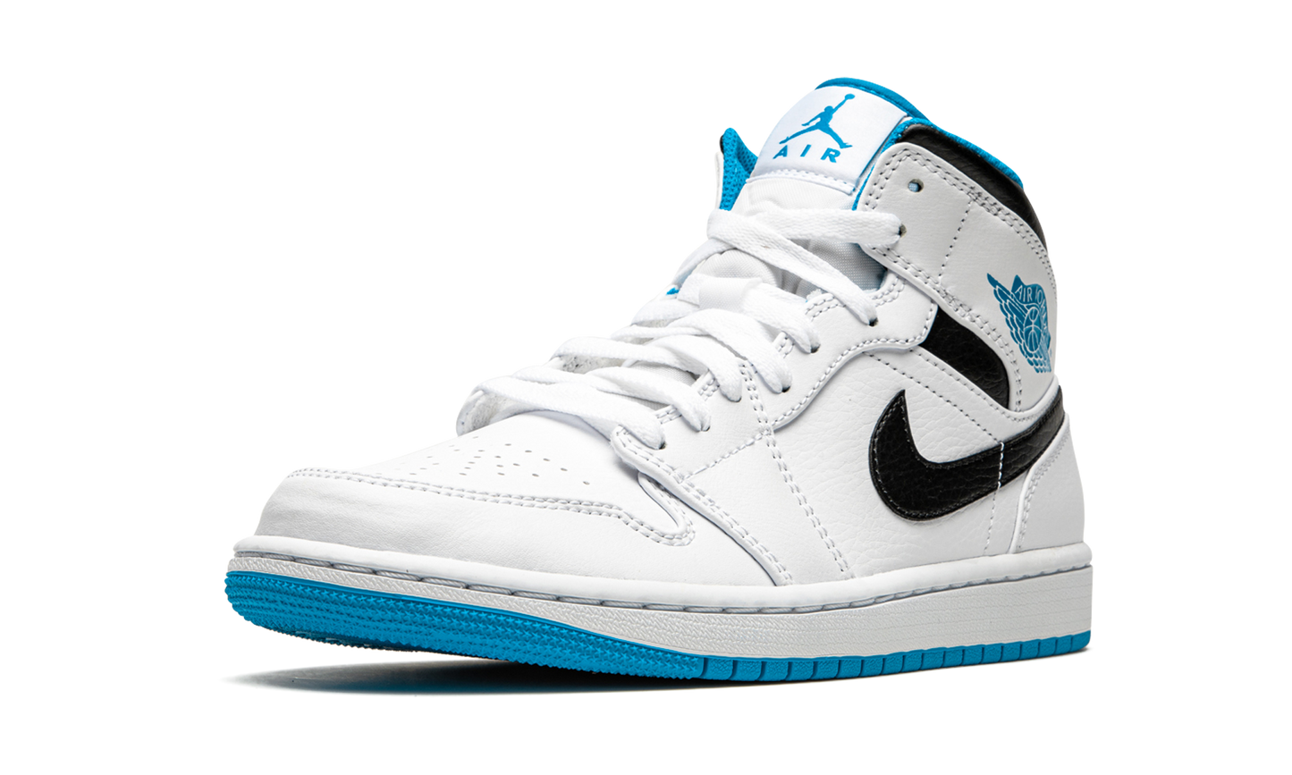 Air Jordan 1 Mid  White / Laser Blue
