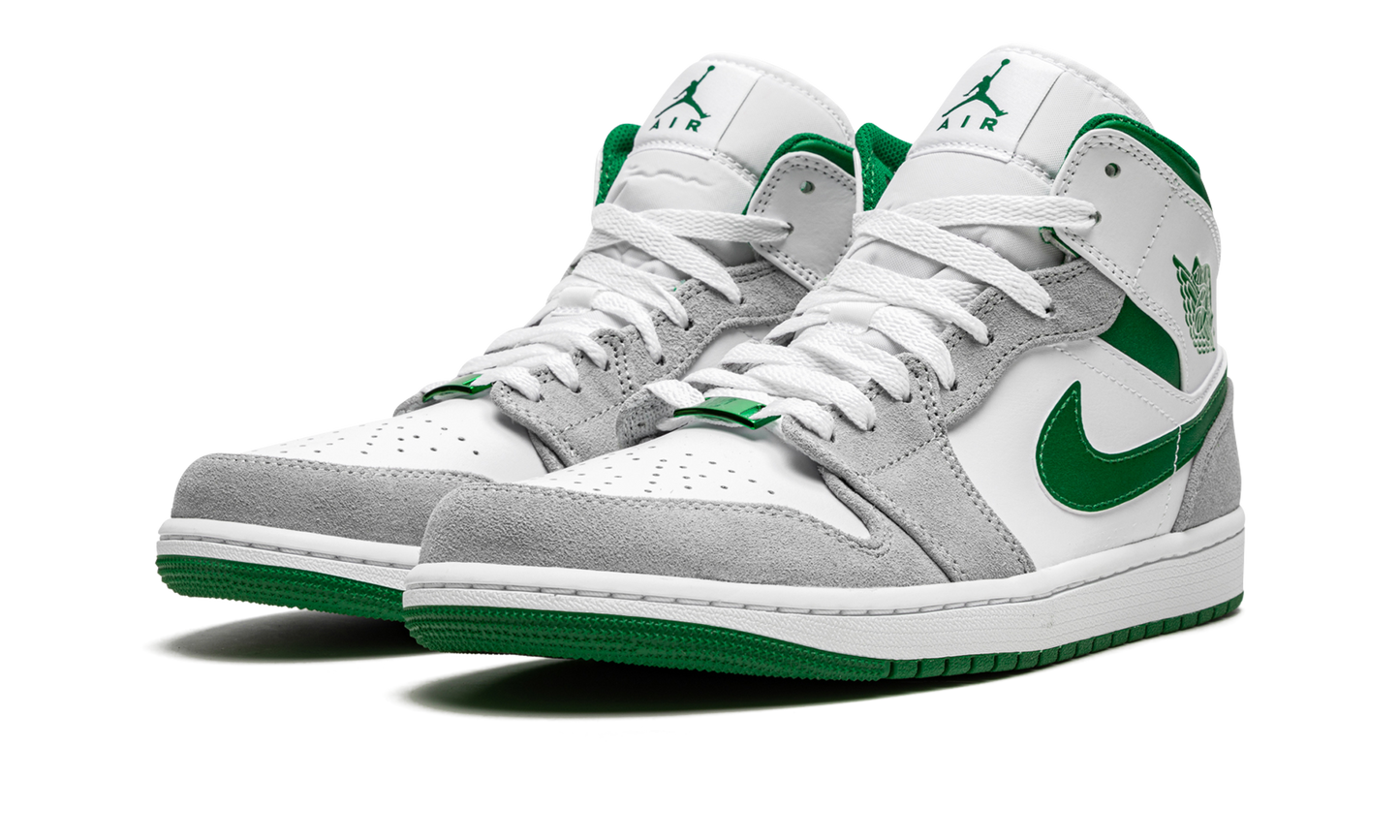 Air Jordan 1 Mid SE  Grey / Pine Green / White