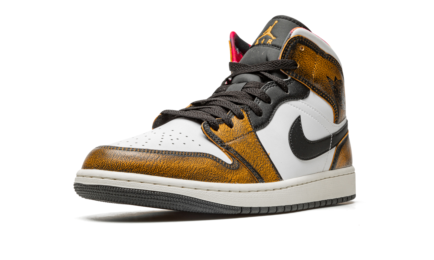 Air Jordan 1 Mid SE  Orange Wear Away