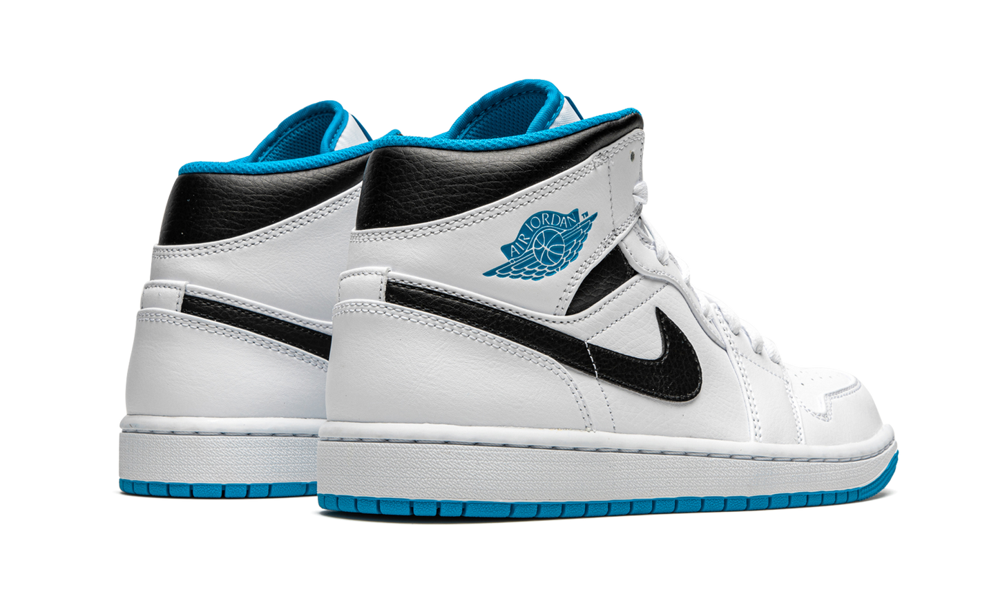 Air Jordan 1 Mid  White / Laser Blue