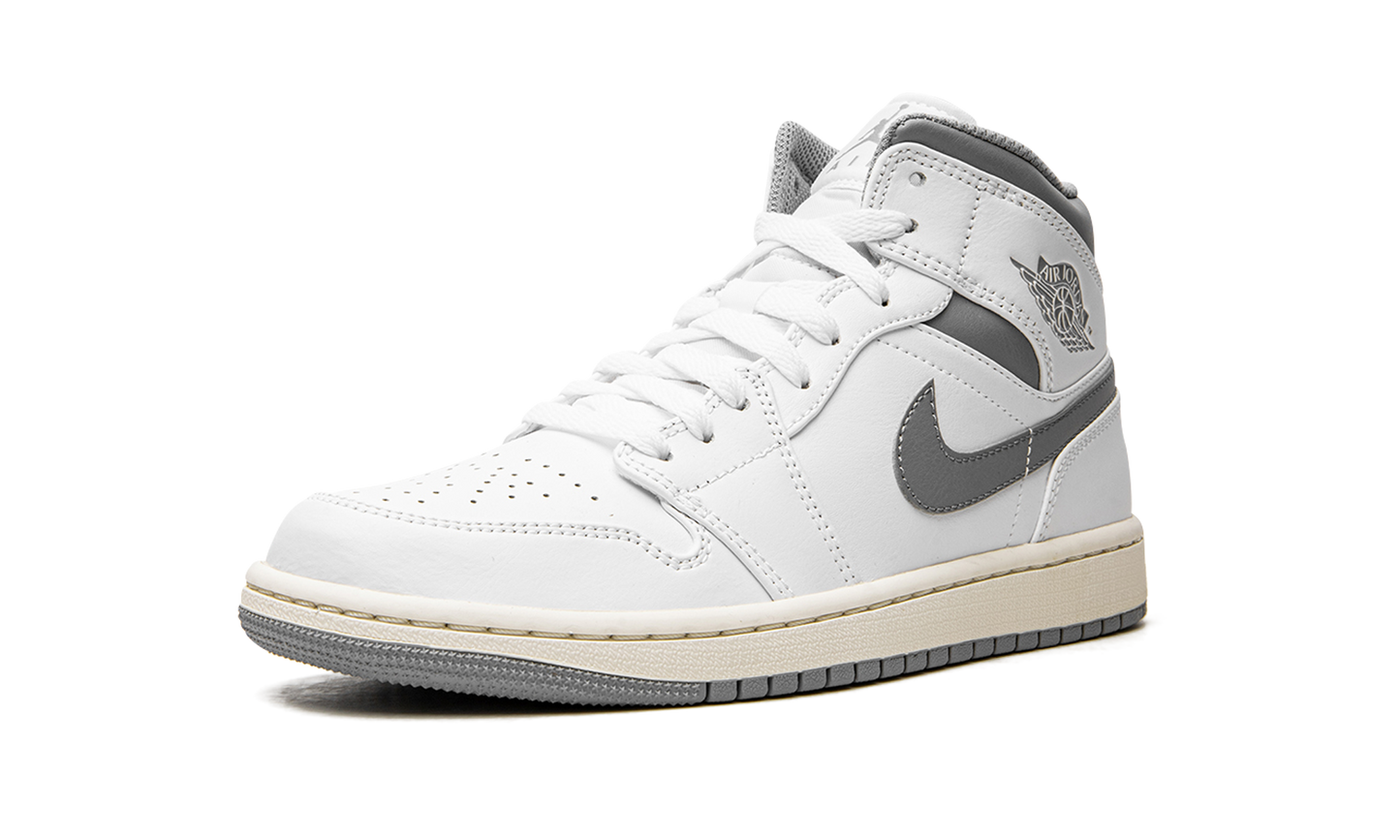 Air Jordan 1 Mid  White / Stealth Grey