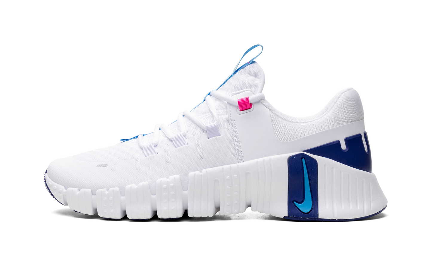 Free Metcon 5  White Aquarius Blue